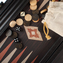 Load image into Gallery viewer, Handcrafted Wenge Replica Wood Backgammon Set with Side Racks - Classic Design and Quality Materials