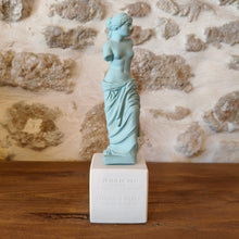 Load image into Gallery viewer, Venus Standing Light Aqua Small "Nothing is wilder than a woman-Aristophanes"