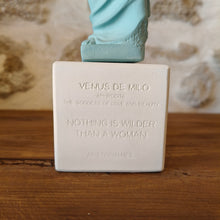 Load image into Gallery viewer, Venus Standing Light Aqua Small "Nothing is wilder than a woman-Aristophanes"