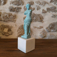 Load image into Gallery viewer, Venus Standing Light Aqua Small "Nothing is wilder than a woman-Aristophanes"