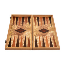Load image into Gallery viewer, Premium Handcrafted Olive Burl Backgammon Set with Olive Wood Checkers