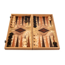 Load image into Gallery viewer, Premium Handcrafted Olive Burl Backgammon Set with Olive Wood Checkers
