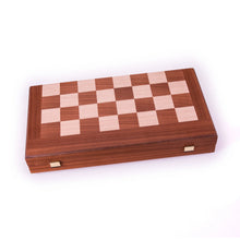 Load image into Gallery viewer, Handcrafted Mahogany 3-in-1 Chess & Backgammon Board in Black Medium Size