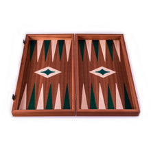 Load image into Gallery viewer, Handcrafted Mahogany 3-in-1 Chess & Backgammon Board in Green Large Size