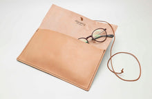 Load image into Gallery viewer, LEATHER PORTFOLIO ENVELOPE MEDIUM, GREEK ALPHABET