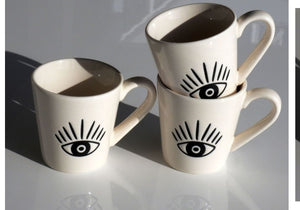 Greek Eye Etched Design Cup 90ml