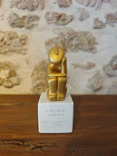 Load image into Gallery viewer, Cycladic Thinker Small Gold"Life is a constant chane - Democritus"
