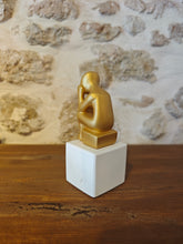 Load image into Gallery viewer, Cycladic Thinker Small Gold"Life is a constant chane - Democritus"
