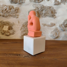 Load image into Gallery viewer, Cycladic Thinker Small Coral Orange &quot;Life is a constant change - Democritus&quot;
