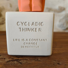 Load image into Gallery viewer, Cycladic Thinker Small Coral Orange &quot;Life is a constant change - Democritus&quot;
