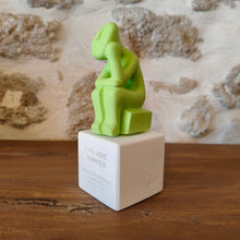 Load image into Gallery viewer, Cycladic Thinker Small Lime Green &quot;Life is a constant change - Democritus&quot;
