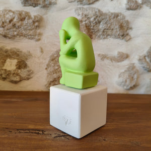 Cycladic Thinker Small Lime Green "Life is a constant change - Democritus"