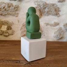 Load image into Gallery viewer, Cycladic Thinker Small Green &quot;Life is a constant chane - Democritus&quot;
