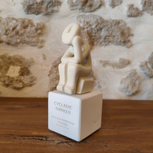 Cycladic Thinker Small Pale Cream "Life is a constant change - Democritus"