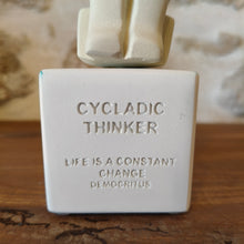 Load image into Gallery viewer, Cycladic Thinker Small Pale Cream &quot;Life is a constant change - Democritus&quot;
