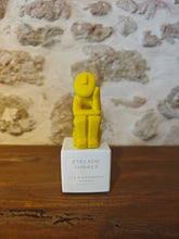 Load image into Gallery viewer, Cycladic Thinker Small Yellow "Life is a constant change - Democritus"
