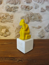 Load image into Gallery viewer, Cycladic Thinker Small Yellow "Life is a constant change - Democritus"
