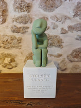 Load image into Gallery viewer, Cycladic Thinker Large Light  Green "Time gives the answers without even needing the questions - Euripides"
