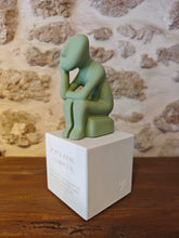 Load image into Gallery viewer, Cycladic Thinker Large Light  Green "Time gives the answers without even needing the questions - Euripides"
