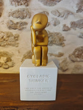 Load image into Gallery viewer, Cycladic Thinker Large Gold "Time gives the answers without even needing the questions - Euripides"
