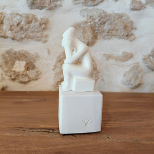 Cycladic Thinker Small White "Life is a constant change - Democritus"