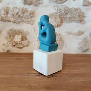 Cycladic Thinker Small Olympic Blue "Life is a constant change - Democritus"