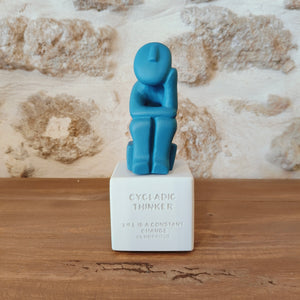 Cycladic Thinker Small Olympic Blue "Life is a constant change - Democritus"