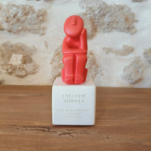 Load image into Gallery viewer, Cycladic Thinker Small Red "Life is a constant change - Democritus"
