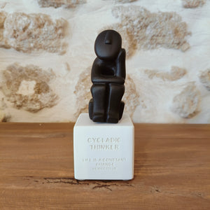 Cycladic Thinker Small Black "Life is a constant change - Democritus"