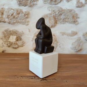 Cycladic Thinker Small Black "Life is a constant change - Democritus"