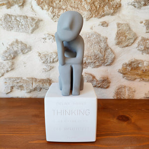 Cycladic Thinker Large "Thinking is the talking of the soul with itself. - Plato"