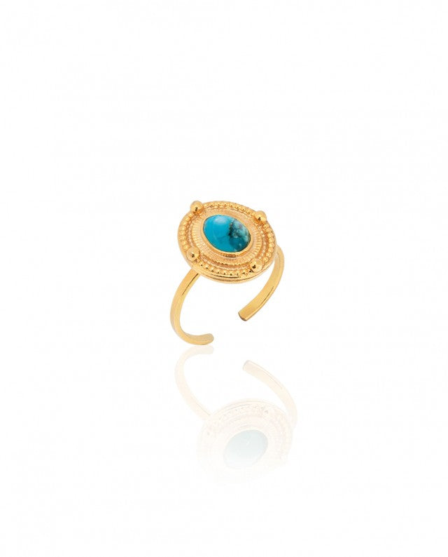 Mademoiselle Gold Turquoise Ring