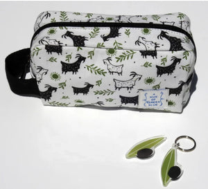 Goats and olive Design Zip Pouch Carry All