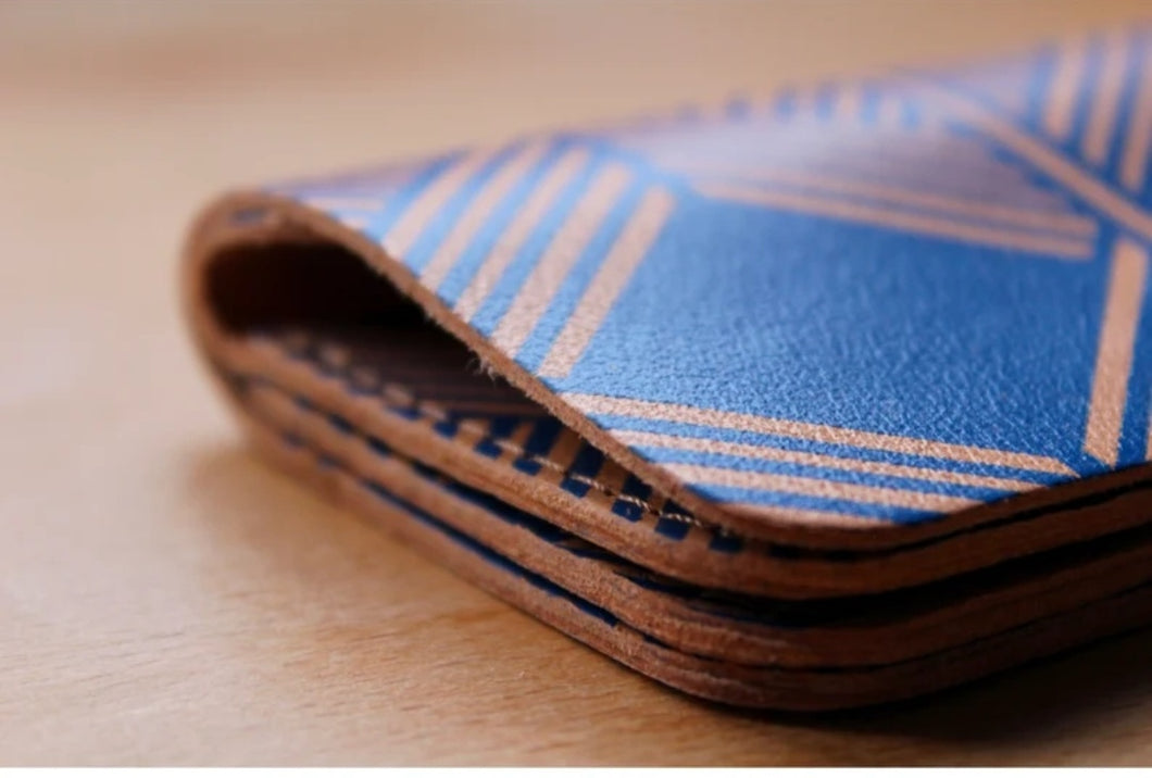 Leather wallet blue