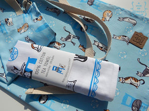 Greek Cats 100% Cotton Tea Towel.