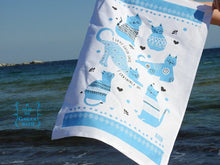 Load image into Gallery viewer, &#39;I Love Greek Cats,100% Cotton Tea Towel
